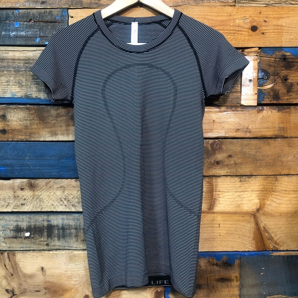 Lululemon Sweat life short sleeve tshirt Sz6 striped multicolor women’s